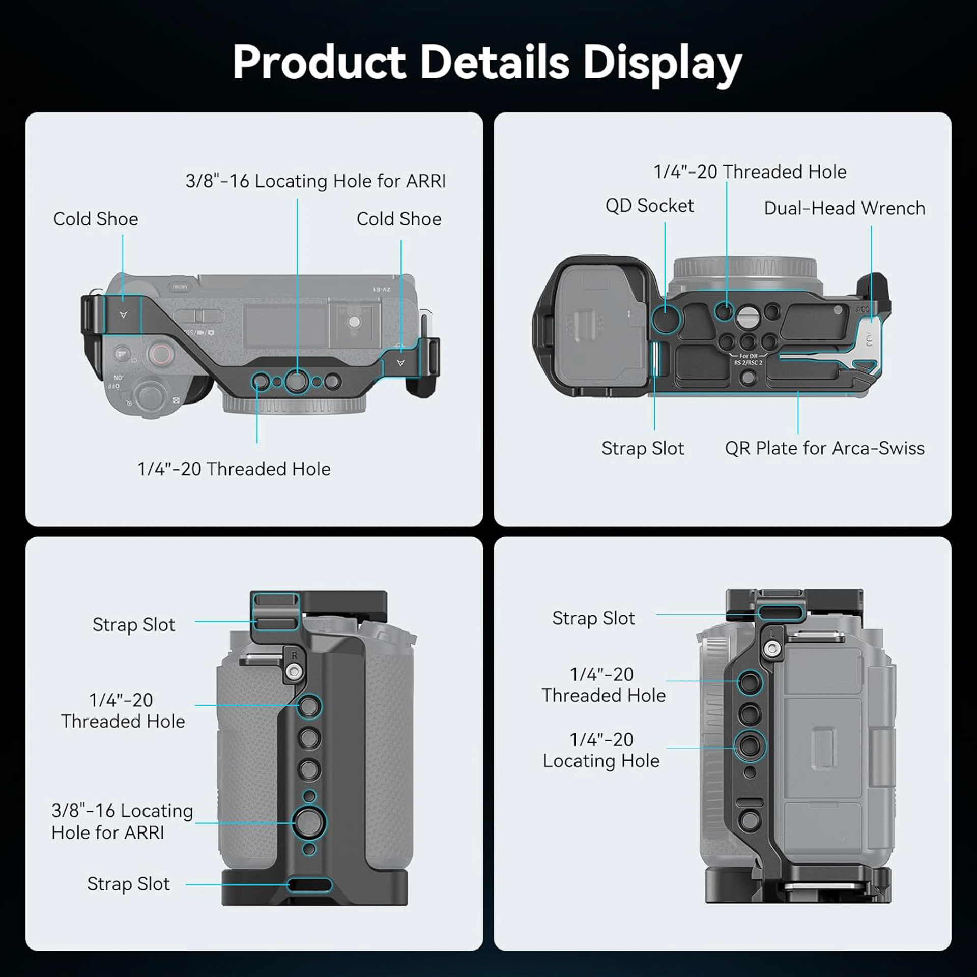 V-Mount Battery Plate for Dual Handle Power Supply Bracket